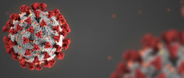 Banner with closeup virus