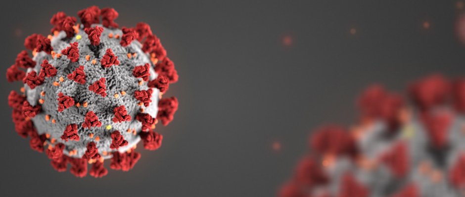 Banner with closeup virus